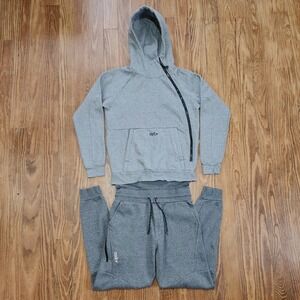 Tuxy One Piece Jumpsuit Hoodie Sweatpants Set Medium Gray Loungewear Athleisure